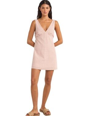 Rhythm Pink Gingham V-Neck Slip Dress
